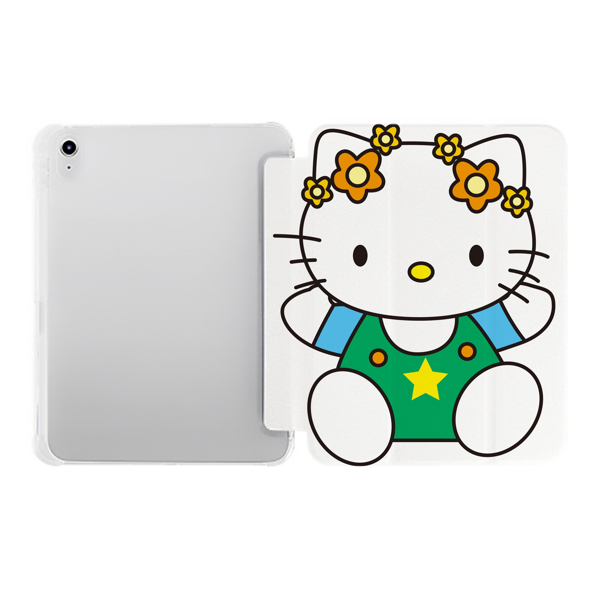 （画像用） Hello Kitty ハローキティ IPad ケース ペン収納付き 三つ折りスタンド PUレザー×シリコン 対応機種9.5/10.5/10.9インチ